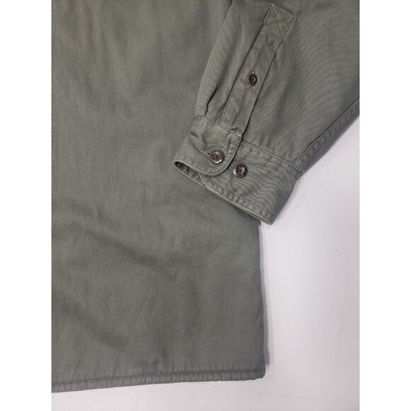 Levi's Shirt Jacket Mens XL Green Sherpa Lined Cotton Button Front Shacket - Picture 2 of 13